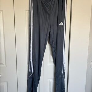 Adidas Men Charcoal football/soccer pants with White Stripes size xl
